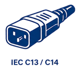 Prise d'alimentation IEC C13 et C14